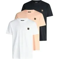 riverso T-Shirt Herren Basic Shirt RIVGino 3er Set Regular Fit (Vorteilspack, 3-tlg) Kurzarm Tee Shirt mit Rundhalsausschnitt aus 100% Baumwolle