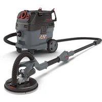 MENZER Trockenbauschleifer LHS 225 VARIO + VCL 530 PRO Antistatic, max. 2100 U/min, (Set), Langhalsschleifer mit Teleskoptechnik, Set mit Sicherheitssauger