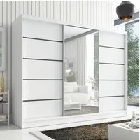 A&J MöbelLand GmbH Schiebetürenschrank AURELIA 2 mit 3 Schubladen und Spiegel (TOP ANGEBOT! Geräumiger Schrank mit einer Breite von 200 cm und Spiegel, ideal zur Aufbewahrung von Kleidung und Accessoires. 3 Schubladen und viel Stauraum. TOP PRODUKT! 