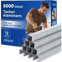 monzana Handtacker, Druckluft - Tackerklammern 5000 Stück 12mm Heftklammern verzinkt