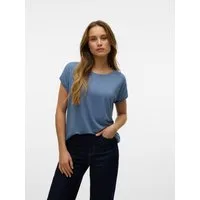 Vero Moda Rundhalsshirt VMLAVA PLAIN SS TOP LUREX STRIPE Viskosemischung, loose fit