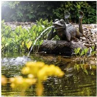 esotec Wasserspeier Solar Komplettset Frosch liegend H=24cm, Pumpe 380l/h Modul 8Wp 101650 (Komplettset)