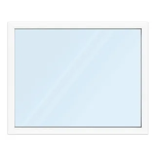 Fenster 150x120 cm, Kunststoff Profil aluplast IDEAL® 4000, Weiß, 1500x1200 mm, einteilig festverglast, 2-fach Verglasung, individuell konfigurieren