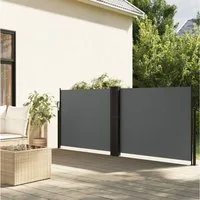 furnicato Markise Ausziehbare Seitenmarkise 140 x 1200 cm in Anthrazit