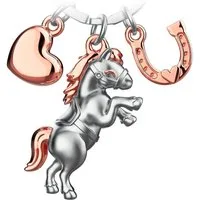 FABACH Schlüsselanhänger Pferd Pony mit Herz und Hufeisen - Glücksbringer für Pferdeliebhaber