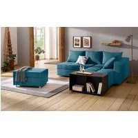 Home affaire Ecksofa Italia L-Form, B: 217 cm, Bettfunktion, Bettkasten & 1 Zierkissen, Federkern