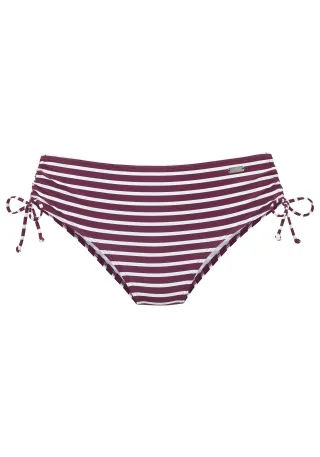 LASCANA - Venice Beach LM exkl. Sport Bikinihose mit Raffung bordeaux-whi - Gr. - 36