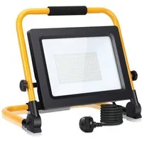Aigostar LED Baustrahler LED Baustrahler 100W 8800LM, LED Arbeitsleuchte mit Stecker, 6500K, LED fest integriert