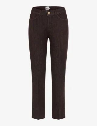 Brax Damen Five-Pocket-Hose Style MAY S DARK EBONY, denim dunkelbraun, Gr. 42L