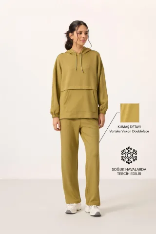 Oversized Kapuzenpullover- und weite Hosen-Set