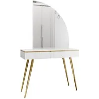 Lookway Schminktisch AURORA-SQ mit Spiegel und LED Beluchtung