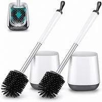 HUGERSTONE WC-Reinigungsbürste Klobürste mit TPR Borsten und Halter, Toilettenbürstenhalter Stehend, (Set, 2-tlg., WC Bürste mit Schnell Trocknendem Haltersatz), Geeignet für Badezimmer, Toiletten, Gästewc