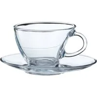 Pasabahce Tasse Pasabahce 98396 - 12-tlg Set PenguenTassen mit Unterteller
