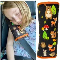 HECKBO Schlafkissen Auto Schlafkissen Waldtiere Motiv für Kinder Mädchen Jungen