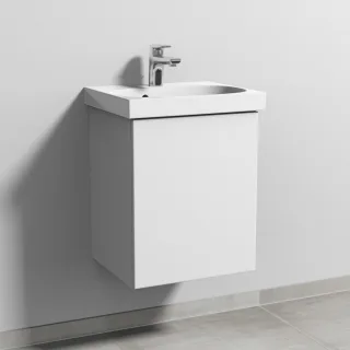 Sanipa 3way Waschtischunterbau zu Geberit Acanto Waschtisch mit 1 Tür, Weiß-Soft SM41443