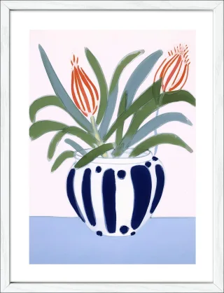 Gerahmtes Bild STRIPED VASE