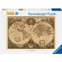 Ravensburger Puzzle Historische Weltkarte, Henricus Hondius 1630, 5000 Puzzleteile, Made in Germany