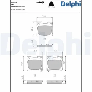 Delphi Bremsbel?ge hinten Toyota Yaris Verso P2 1,6