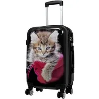 Warenhandel König Hartschalen-Trolley Kätzchen, 4 Rollen, mit Motiv, Dehnfalte (Gr. L und XL), aufrecht rollbar