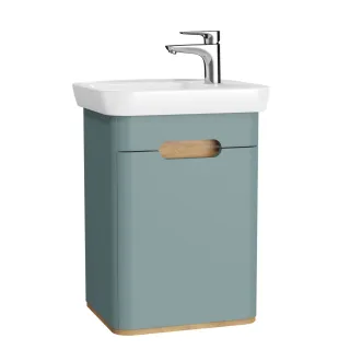 VitrA Sento Set 50 cm Handwaschbecken + Unterschrank 1 Tür Türanschlag links Fjordgrün Matt,65868 65868