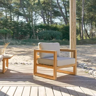 Gartensessel Noah aus massivem Teakholz