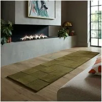 FLAIR RUGS Wollteppich CHECKERBOARD, rechteckig, Höhe: 10 mm, Hoch-Tief-Effekt, Wohnzimmer, Schlafzimmer, 100 % Wollflor