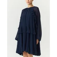 Y.A.S Chiffonkleid YASMILVA LS DRESS S. NOOS Kunstfaser, regular fit