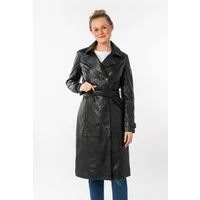 Mauritius Ledermantel GWTaruh OT (2-tlg) femininer Leder-Trenchcoat mit Bindegürtel