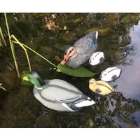 LB H&F Lilienburg Teichfigur 5 Stück Teichente Schwimmente Dekoente Gartenfigur, (Entenküken Teich Deko Garten Gartenteich Schwimmenten Teichdeko Stockente Entenfamilie groß schwimmend Küken Teichfigur Teichfigur Seehund Kopf Schwimmtier Dekofigur Ti