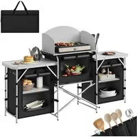 Woltu Campingschrank (1-St) faltbar, Outdoor Küche mit Arbeitsplatten Staufächern