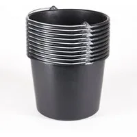 Home4Living Baueimer Eimer Mörteleimer 12L Futtereimer Schwarz Eimerset Putzeimer, (10-tlg), Mörteleimer, Futtereimer