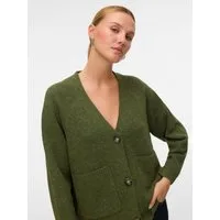 Vero Moda Strickjacke VMBOOM LS V-NECK BUTTON CARDIGAN GA NOOS Materialmix, loose fit