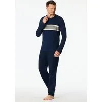 Schiesser Schlafanzug Casual Nightwear (2 tlg) mit langen Ärmeln und Rundhalsausschnitt
