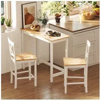 HOMCOM Bartisch Stehtisch mit Holzoptik (Küchentisch, 1-St., Hochtisch), für kleine Räume, Wohnzimmer, Esszimmer, 108 x 48 x 91 cm Eiche