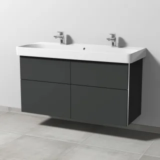 Sanipa 3way Waschtischunterbau zu Geberit Smyle Square Waschtisch mit 4 Auszügen, Graphit-Matt BP6731B