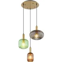 GLOBO LIGHTING LED Pendelleuchte, LED wechselbar, warmweiß, ausgefallene Cluster Lampe hängend für Esstisch & Treppenhaus, Ø 55cm