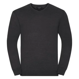 Russell Collection - Sweatshirt V-Ausschnitt für Herren (Holzkohle-Mergel)