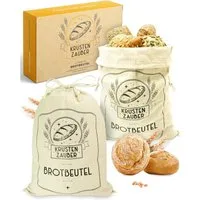 Krustenzauber Brottasche Leinen Brotbeutel im 2er oder 3er Set zur Brotaufbewahrung, (2-tlg)