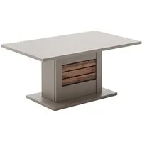 Lomadox Wohnzimmertisch LIEZEN-05, Grau, Sockel mit Eiche, 100 cm breit