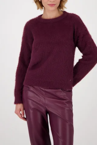 monari - Weicher Langarm-Pullover bordeaux - Gr. - 42