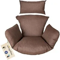 sunnypillow Hängesessel Auflage für Rattan & Polyrattan Hängeschaukel, Braun