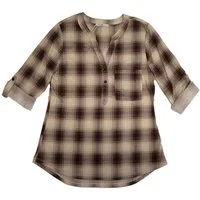 HaILY’S Blusenshirt Karomuster Hemd, Rundhals, halbe Ärmel 3/4 P BL Di44nara