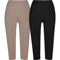 REDBEST Jogginghose Damen-Capri-Leggings im 2er-Pack Uni