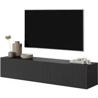 Selsey TV-Schrank VELDIO Kompaktes Hängeboard geriffelt, Push-to-Open, 140x30 cm, Matt