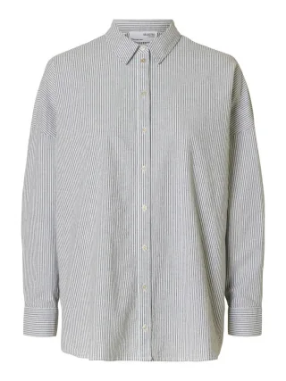 selected men - Oversized Hemd blau/grau - Gr. - 38
