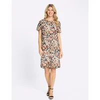 Sieh an! Etuikleid Druck-Kleid Kurzarm