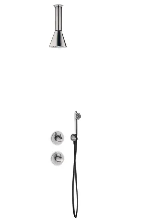JEE-O cone 04 Decken-Duschkombination mit Thermostat und Umsteller, edelstahl gebürstet, 900-6440 900-6440