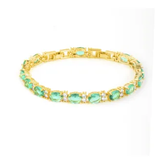 Luxenter Armband mit 18-karätiger Gelbgold-Finish und grünem Paraiba-Hydrothermalquarz – Hadal