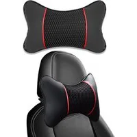 LuxusKollektion Autokopfstütze Nackenkissen Auto PU Leder Memoryschaum ergonomische Nackenstütze