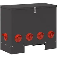 vidaXL Futterspender Hühnerfütterer Schwarz 60,5 x 29 x 51 cm 25 kg